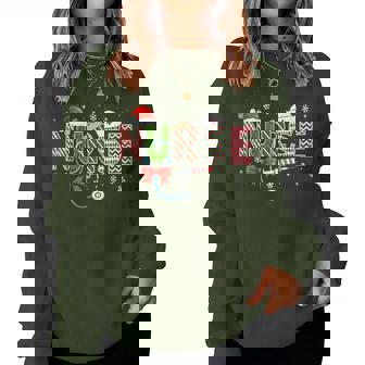 Nurse Christmas Crew Nurses Group Xmas Holiday Pajama Women Sweatshirt | Seseable CA