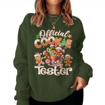 Official Cookie Tester Gingerbread Christmas Baking Crew Women Sweatshirt - Thegiftio UK