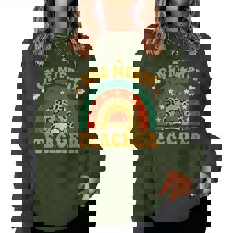 One Merry Teacher Retro Leopard Christmas Women Sweatshirt | Mazezy