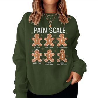 Pain Scale Gingerbread Man Christmas Nurse Holiday Women Sweatshirt - Thegiftio UK