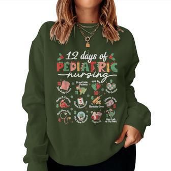 Pediatric Nurse Christmas 12 Days Of Pediatric Nursing Peds Women Sweatshirt - Thegiftio UK