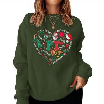 Physical Therapy Christmas Heart Pt Therapist Xmas Women Women Sweatshirt - Thegiftio UK