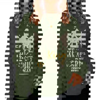 Retro Religious Christmas The King Is Born Christian Women Sweatshirt - Monsterry