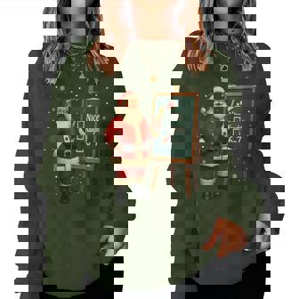 Santa 6-7 Meme Nice Naughty 67 Christmas Brain Rot Women Sweatshirt | Seseable FR