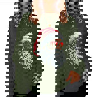 Santa Claus Face Retro Sunglasses Cool Christmas Women Women Sweatshirt - Thegiftio