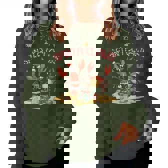 Santa Claws Lobster Crab Christmas Beach Holiday Pun Fun Women Sweatshirt - Thegiftio