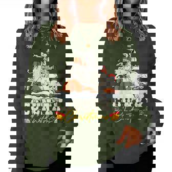 Santa Cowboy Horse Rodeo Western Country Christmas Women Sweatshirt | Seseable CA