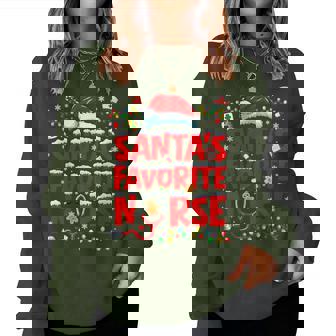 Santa Favorite Nurse Plaid Pjs Christmas Xmas Women Women Sweatshirt | Seseable CA