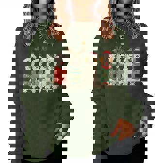 Santa Golden Retriever Christmas Golden Retriever Dog Mom Women Sweatshirt - Seseable