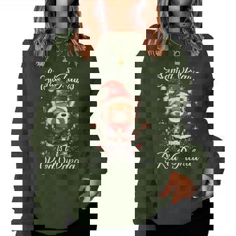 Santa Paws Red Panda Christmas Pun Xmas Pajama Women Sweatshirt - Thegiftio