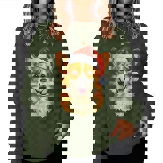 Santa Pembroke Welsh Corgi Christmas Welsh Corgi Dog Mom Women Sweatshirt - Seseable