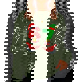 Santa Six And Elf Seven Christmas Hands Gen Alpha Girl Boy Women Sweatshirt | Mazezy