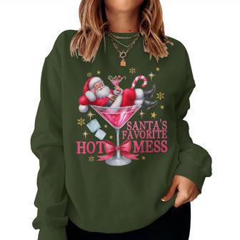 Santa's Favorite Hot Mess Woman Christmas Drink Women Sweatshirt - Thegiftio UK