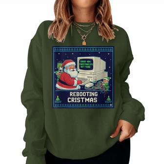 Santa's Tech Support Rebooting Christmas Retro Women Women Sweatshirt - Thegiftio UK