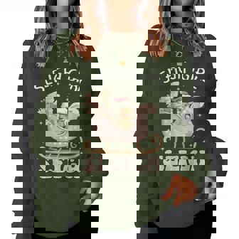 Sleigh Girl Sleigh Pink Gingerbread Christmas Holiday Women Sweatshirt | Mazezy