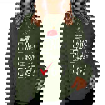 Trendy 6-7 Meme Nice Naughty 67 Christmas Graphic Women Sweatshirt | Seseable FR