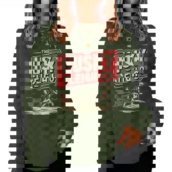 Vintage Husky Sleigh Co Retro Christmas Dog Women Sweatshirt | Seseable CA