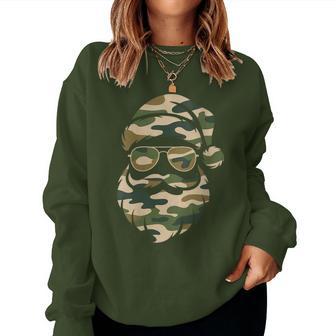 Vintage Santa Face Camouflage Christmas Xmas Camo Boys Women Sweatshirt - Thegiftio UK