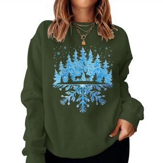 Vintage Snowflake Christmas Tree Pjs Xmas Women Women Sweatshirt - Thegiftio UK