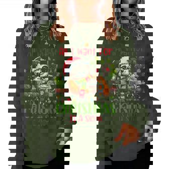 All I Want For Christmas Is A Sloth Cute Santa Christmas Women Sweatshirt - Monsterry