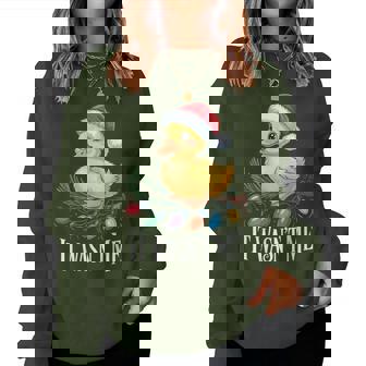 It Wasn’T Me Christmas Duck For Sarcastic Humor Fans Women Sweatshirt | Mazezy