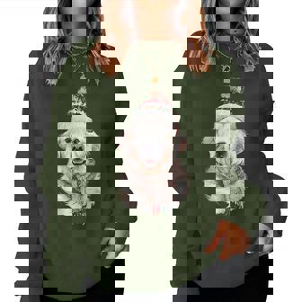 White English Cream Golden Retriever Mom Dog Puppy Christmas For Women Women Sweatshirt | Mazezy