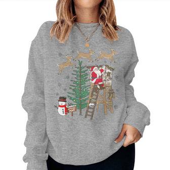 Christmas Holiday Camo Hunting Reindeer Deer Duck Xmas Santa Women Sweatshirt - Thegiftio UK