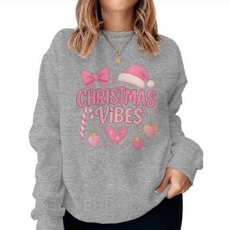 Christmas Vibes Candy Cane Holiday Girls Women Sweatshirt - Thegiftio