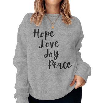 Cute Advent Hope Love Joy Peace Christian Faith Christmas Tri-Blend Women Sweatshirt | Mazezy