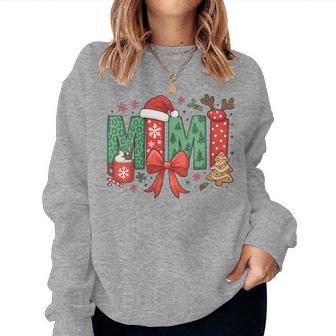 Cute Mimi Reindeer Merry Christmas Candy & Santa Hat Grandma Women Sweatshirt | Mazezy