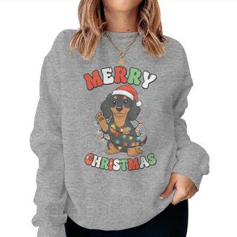 Dachshund Christmas Pajamas For Merry Christmas Women Sweatshirt | Seseable CA