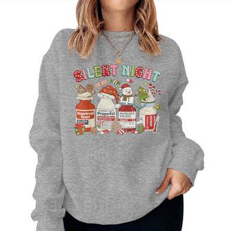 Groovy Silent Icu Nurse Night Christmas Nurse Doctor Holiday Women Sweatshirt | Mazezy