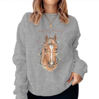 Hay-Ppy Happy Christmas Horse Lovers Holiday Xmas Spirit Women Sweatshirt - Thegiftio