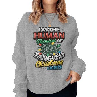 Human Version Of Tangled Christmas Lights Christmas Women Sweatshirt - Seseable