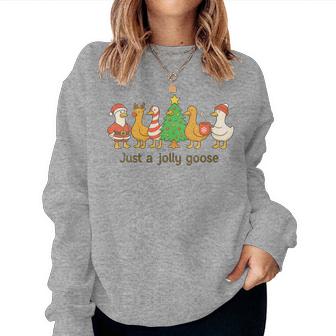 Just A Jolly Goose Santa Christmas Matching Family Xmas Women Sweatshirt - Thegiftio