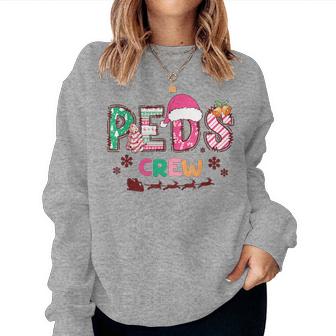 Peds Crew Christmas Pediatric Nurse Team Women Sweatshirt - Thegiftio UK
