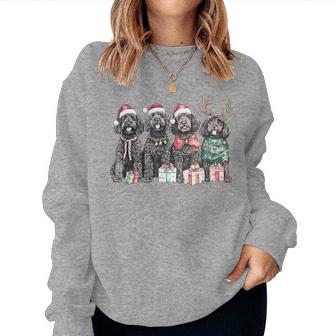 Santa Black Goldendoodle Christmas Winter Goldendoodle Mom Women Sweatshirt - Thegiftio UK