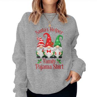 Santa’S Helper Family Pajama Matching Xmas Gnome Pjs Women Sweatshirt | Mazezy