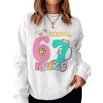 67 Meme School Nurse Pastel Retro Women Sweatshirt - Thegiftio UK