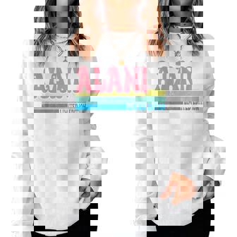 Alani Name Personalized Cute Idea Groovy Alani Women Sweatshirt | Mazezy