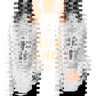 Asl Anti Trump Sign Language Floral Women Sweatshirt - Monsterry