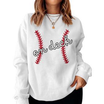 Baseball Mom Pregnancy Announcement Baby Belly Reveal Women Sweatshirt | Mazezy