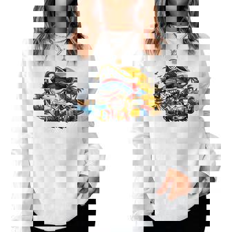 Beer Dad Piratehark グラフィック 漫画 海 アドベンチャーシャツ レディーススウェットシャツ - Kawaiitshirt