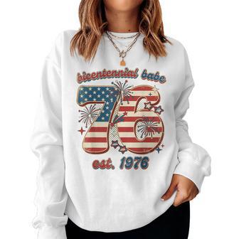 Bicentennial Babe 50Th Birthday Vintage 1976 Flag Women Sweatshirt - Thegiftio UK