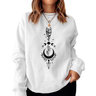 Boho Flècheintage Hippie Bohème Phases De Lune Sweat-shirt pour femme - Cadeauxyz