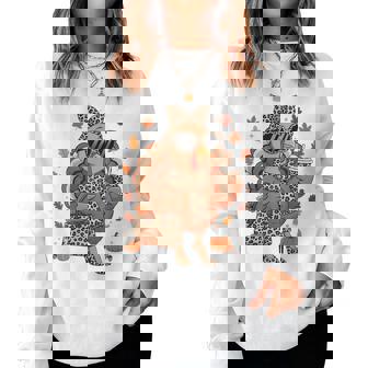 Boujee Turkey Leopard Thanksgiving Fall Boujee Girls Women Women Sweatshirt | Mazezy