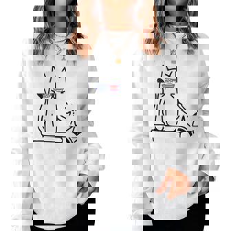 Cat No Kings In America Political Cat Lady Women Sweatshirt - Thegiftio