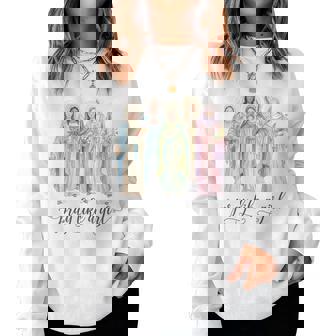 Catholic Saints Pray Like A Girl Christian Faith Women Sweatshirt | Mazezy