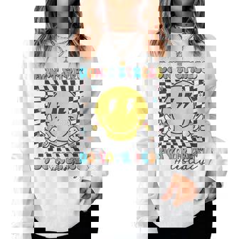 Checkered Don't Stress Do Your Best Test Day Teacher Student Women Sweatshirt - Monsterry