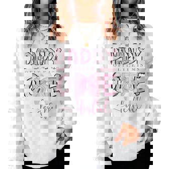 Daddy Of Little Miss Onederful Coquette 1St Birthday Girl Women Sweatshirt | Mazezy